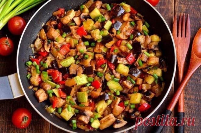 Овощное рагу с шампиньонами