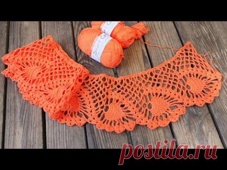 Кайма из «ананасов» крючком 🍍Crochet "pineapple" border