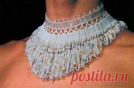 Белое колье из бисера схема | Домоводство для всей семьи