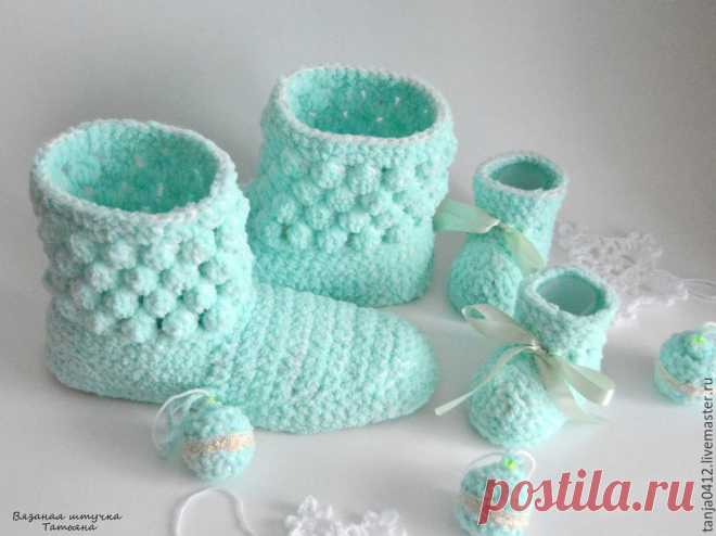 Вяжем домашние сапожки к Новому году: мастер-класс — DIYIdeas