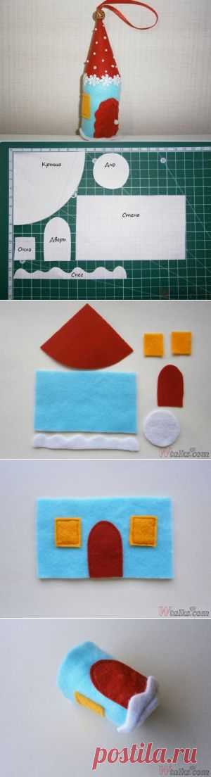 Елочная игрушка «Домик» своими руками - мастер-класс с фото