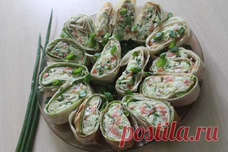 Рулеты из лаваша с соленой горбушей | CityWomanCafe.com