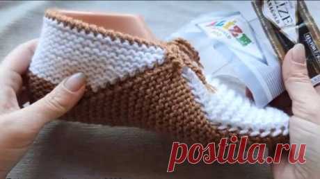 Какая же это УДОБНАЯ МОДЕЛЬ СЛЕДКОВ СПИЦАМИ 💥 только лицевые и изнаночные петли ☺️