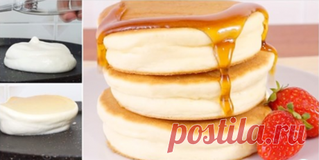 Японские блинчики: выпечка с эффектом суфле на обычной сковороде Уникальный и вместе с тем несложный рецепт японских блинчиков поражает своей оригинальностью. Пышные, а точнее воздушные, они напоминают суфле, но при этом выпекаются на обычной сковороде. Такое лакомство станет отличным завтраком выходного дня. Рецепт несколько сложнее классического, но ради такого результата стоит постараться.