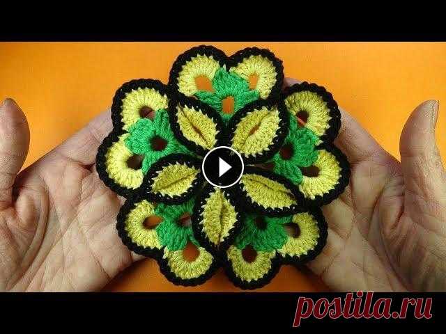 ОГРОМНЫЙ цветок крючком Crochet flower pattern ОГРОМНЫЙ цветок крючком Crochet flower pattern *ТОВАРЫ ДЛЯ ВЯЗАНИЯ от производителей* Хочешь получать новые видео прямо на емайл? Подписка тут Все уро...