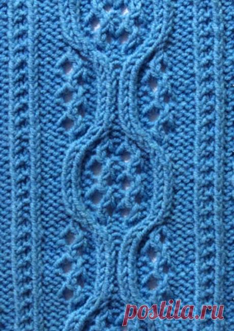 Узор 639 - &quot;Японская коса&quot;.  Этот ажурный узор будет настоящим украшением вашего вязаного изделия. А вязать его не так трудно, как может показаться на первый взгляд. Для вязания кардиганов, жилетов, джемперов и прочего. Пряжу лучше выбрать классическую, ровную, можно любую по составу.