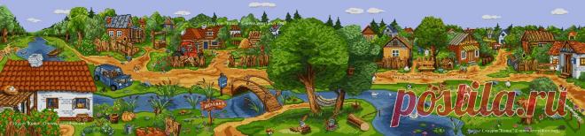 Схема "Деревня" | вышивка крестиком от Студии "Коша"