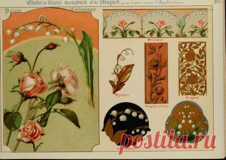 Fleurs d'après nature et fleurs ornementales : études de fleurs et feulliages avec diverses interprétations applicables à l'enluminure et à la décoration : Guillot, Ernest : Free Download, Borrow, and Streaming : Internet Archive
