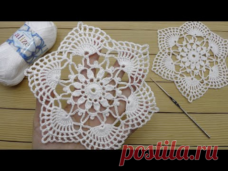 Красивый ажурный МОТИВ вязание крючком Beautiful Crochet Pattern knitting Tutorial for beginners