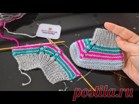 Вязаные носки пинетки для новорожденных