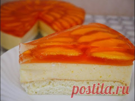 Летний ЛЕГКИЙ ДЕСЕРТ Рецепт ТОРТ без ВЫПЕЧКИ Тортик с ПЕРСИКАМИ Как сделать ТОРТ Cake