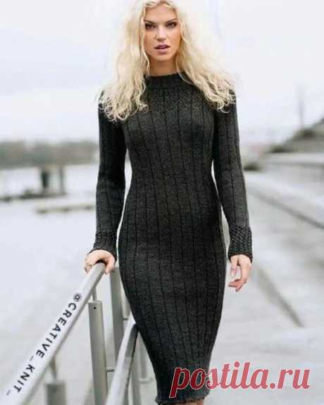 Теплое элегантное платье.
РАЗМЕРЫ: XS (S) M (L) XL (XXL). Готовое платье: Окружность груди 86, (94), 101, (109), 117, (125) см.