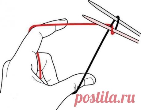 Набор петель спицами волшебный, при котором край изделия как промышленный