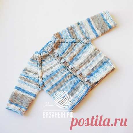 Кофта реглан спицами сверху для ребенка.