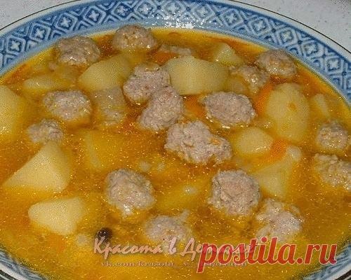 Картофельный суп с фрикадельками