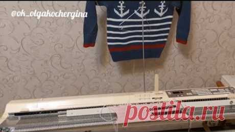Интарсия на вязальной машине brother основной кареткой.