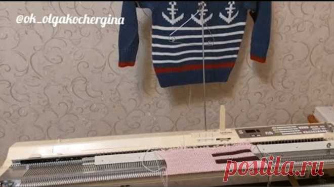 Интарсия на вязальной машине brother основной кареткой.