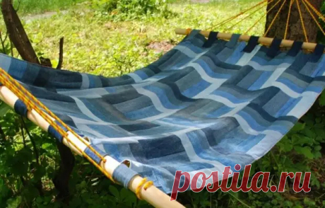 Гамак из старого покрывала для любителей отдохнуть на даче - Самоделкино - медиаплатформа МирТесен