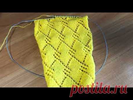 Вяжем узор спицами "Ромбы" для ваших изделий