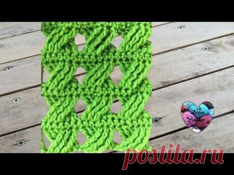 Crochet Point fantaisie tressé très facile / Punto fantasia trenzado tejido a crochet - YouTube