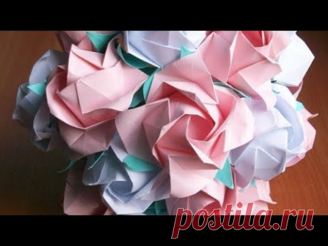 Складываем Розу Кавасаки Из Квадрата Бумаги
