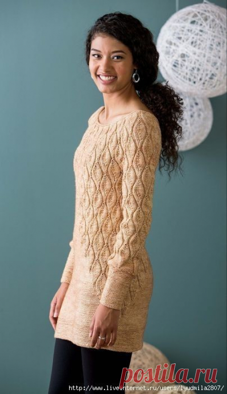 Пуловер "Оперение" спицами из журнала Knit Purl Fall-Winter 2014 (осень-зима)