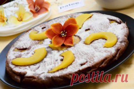 Шоколадный пирог с персиками - рецепт с фотографиями