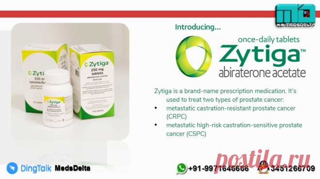 Zytiga 250mg Tablet made by Janssen Pharmaceuticals contains Abiraterone Acetate in it. Buy now Abiraterone Tablet Online from MedsDelta trusted medicine supplier Call/Whatsapp +91–9971646666 or QQ: 3451266709. Order Zytiga Abiraterone Tablet and its alternative brands from MedsDelta delivering Anti Cancer Medicine to countries including Austria, Bahrain, Bangladesh, Belgium, Bhutan, Canada, Denmark, Finland, France, Germany, Hungry, Italy, Mexico, Netherlands, Norway, Oman, Philippines,