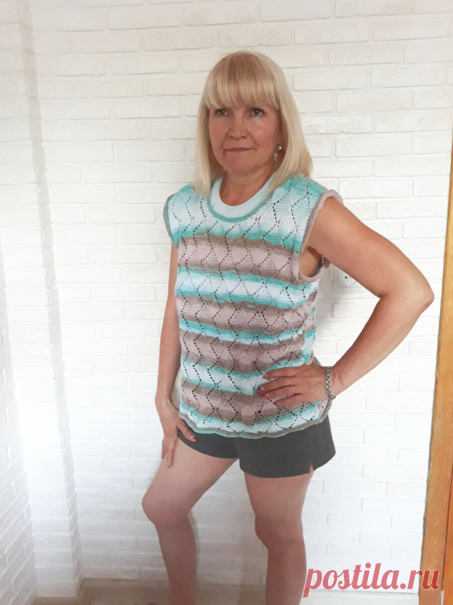 Шикарная летняя блузка спицами из хлопка | Тепло о вязании | Яндекс Дзен