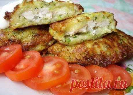 Как приготовить колдуны из кабачка, с куриным филе