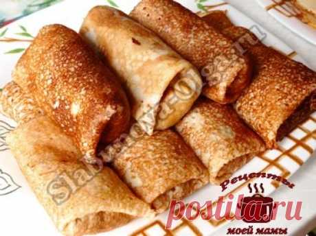Блинчики с начинкой из куриной печени и сала Дорогие читатели! Как давно я не готовила блинчики с начинкой. А зря!!! Сегодня предлагаю приготовить их с начинкой из куриной печени и сала. Это просто класс!!!. Вкуснятина неимоверная. Готовим вместе, надо вспомнить вкус. ИНГРЕДИЕНТЫ: 500 мл молока 5 ст. ложек манки, 100 г 1 яйцо 1 ст. ложка сахара ½ ч. ложки соли 140 г …