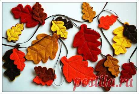 Листочки из фетра