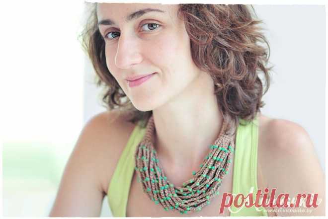 Вязаные бусы с бисером,  мастер класс| Минчанка