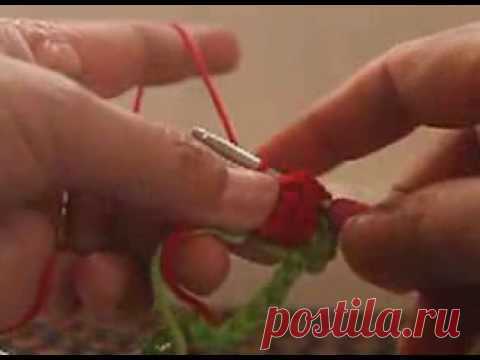 Узор "Клубника" в схеме и видео. М.К.