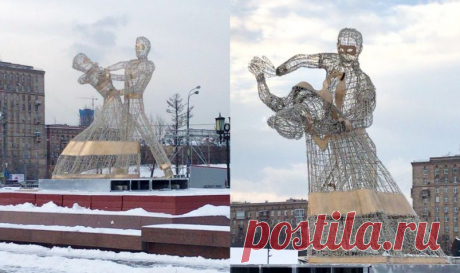 На Поклонной горе в Москве установили светящиеся вальсирующие фигуры высотой пять метров | Культура