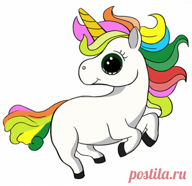 Рисуем с детьми единорога