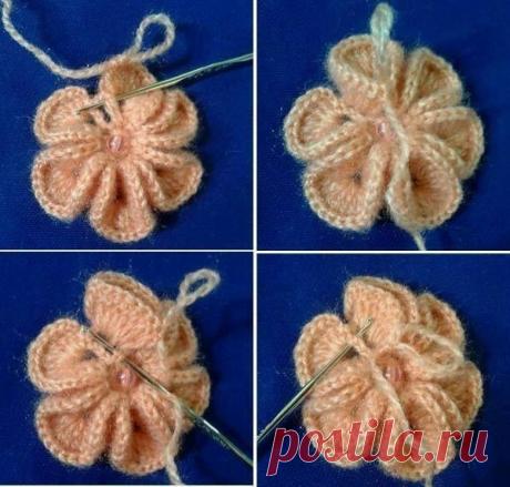 Мотив. Объемный цветок. Крючком. Мастер-класс