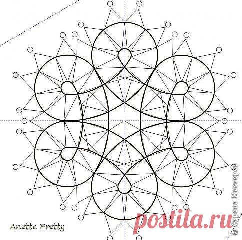 Часть 9. Cоздание сколка для кружева на коклюшках в CorelDRAW. Лепесток, симметричный. | Страна Мастеров