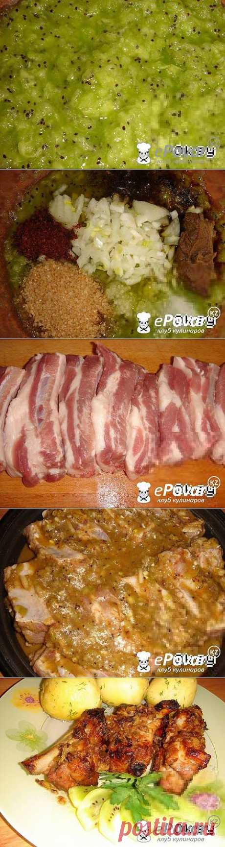 Свиные ребрышки в маринаде из киви — Рецепт приготовления с фото — Соусы, Маринады