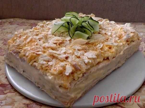 Салат-торт "Закусочный" | Банк кулинарных рецептов