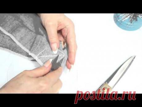 Как застрочить уголок на шлице - YouTube