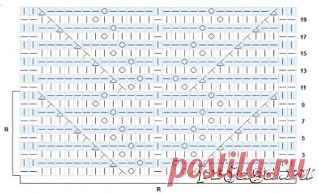 Лиственный узор спицами