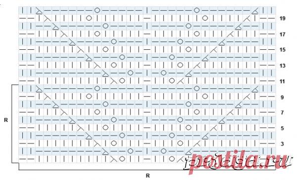 Лиственный узор спицами