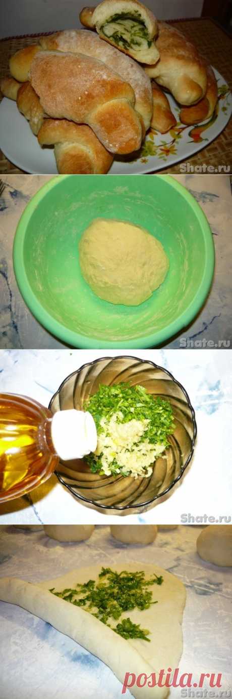 обалденно вкусные рогалики с чесноком и зеленью
