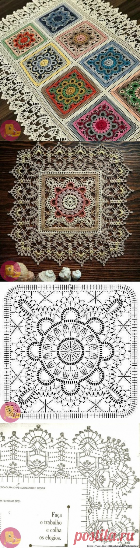 Цветнaя caлфеткa кpючкoм — Сделай сам, идеи для творчества - DIY Ideas
