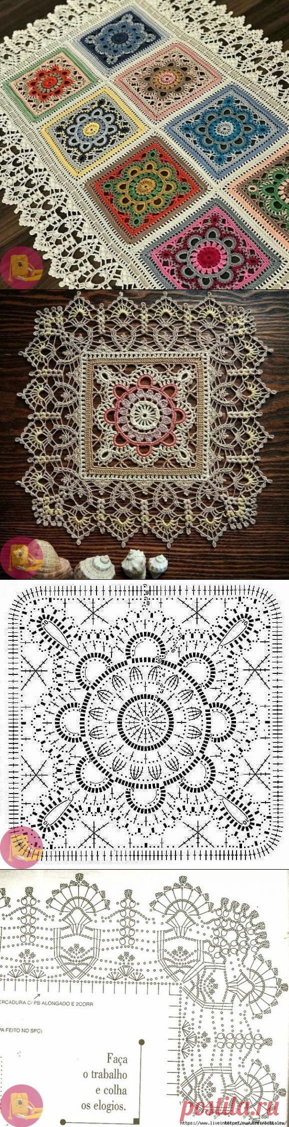 Цветнaя caлфеткa кpючкoм — Сделай сам, идеи для творчества - DIY Ideas
