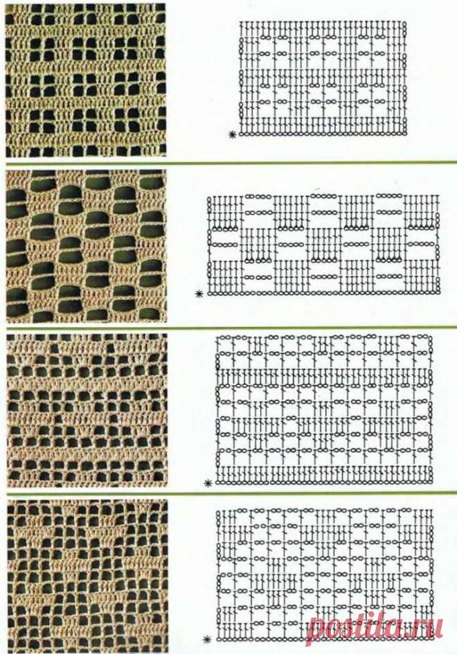 Ажурные узоры крючком