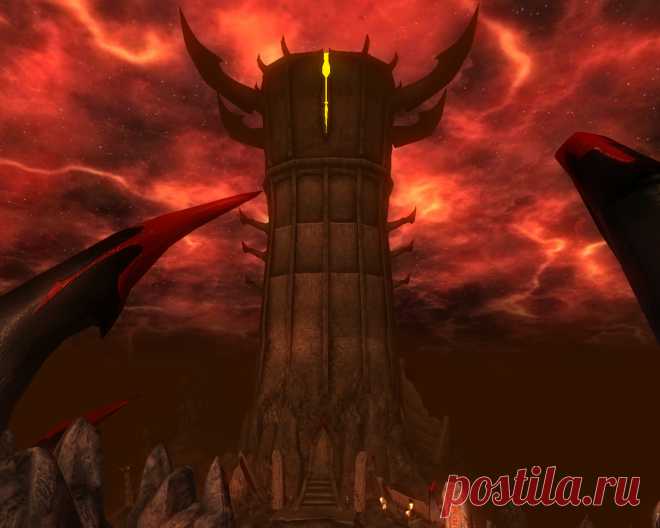 Пятый из семи рэндомных миров Обливиона (Random Oblivion World 5). Самый маленький из них. Здесь есть всего одна башня и одна пещера. Причем их названия и интерьер генерятся при входе. А вот порталов в этот мир два, и перед каждым из них лежит по паре обгоревших трупа. В любом случае просто следуем от ворот к единственной видимой башне. Заблудиться тут невозможно, никаких препятствий кроме огненных турелей, мин и разных даэдра на пути не встретится. В пещеру, если не интересует дополнительная до
