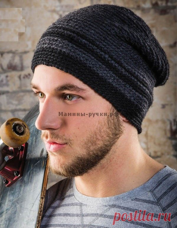 Вязаная крючком мужская шапка (california coast beanie crochet) | Мамины-ручки.рф