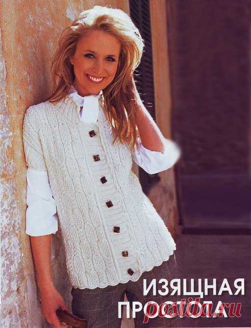 Изящный кардиган с фантазийным узором - Вязать легко!